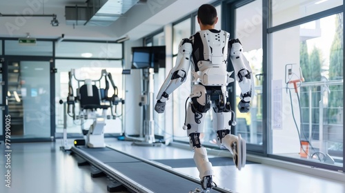 Robotics in rehabilitation therapy   AI generated illustration photo