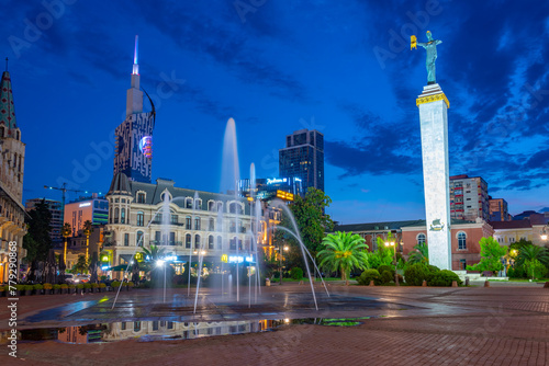 Sunrise at Europe square in Batumi, Georgia