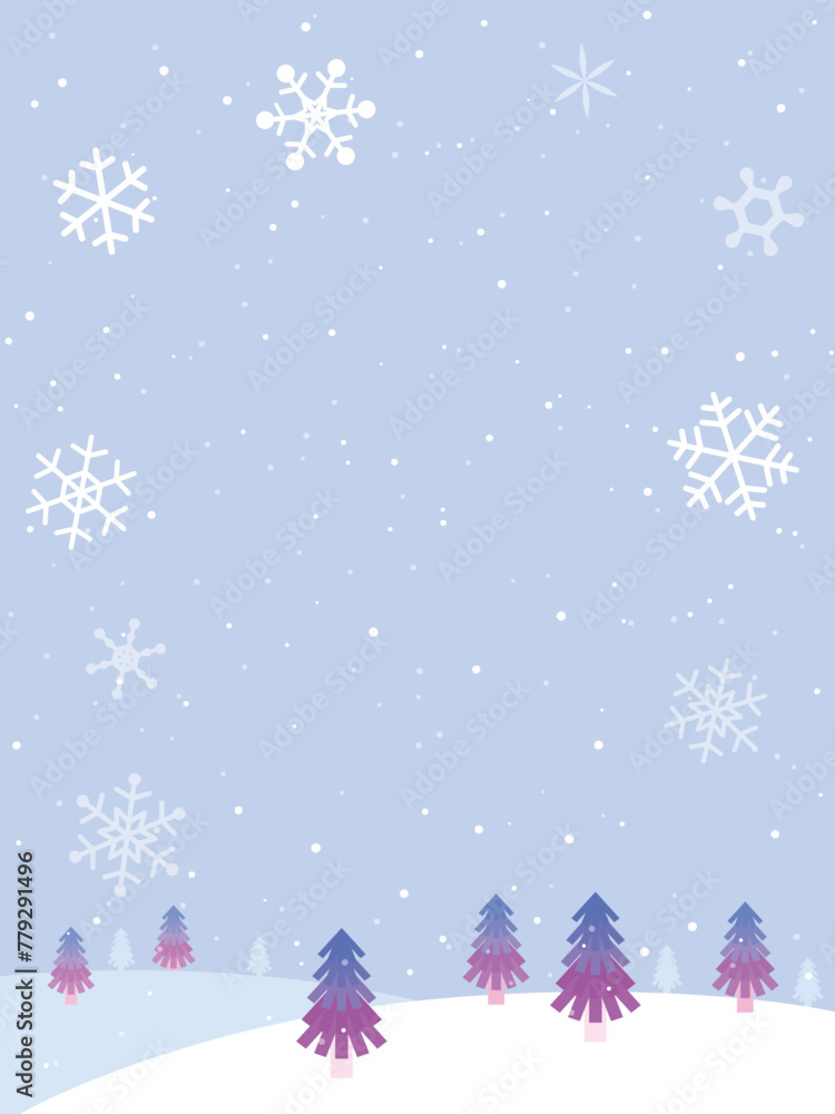 Snow and tree background illustration