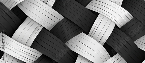 A detailed shot of a monochrome weave resembling a tire tread or wood flooring pattern, featuring shades of grey in a rectangular design photo