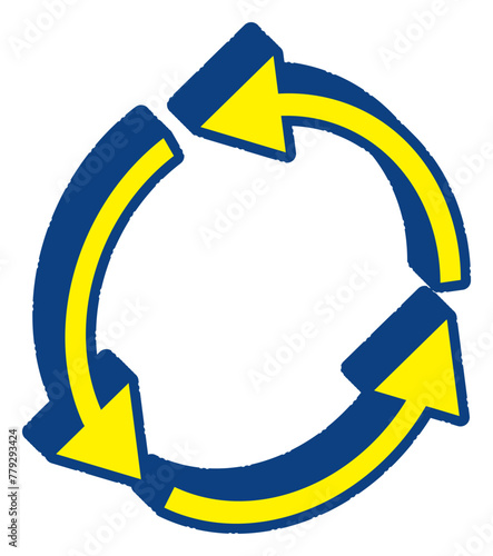 サイクル図　インフォグラフィック用矢印　黄色系D