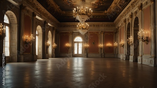 ballroom interior of ancient royal palace from Generative AI