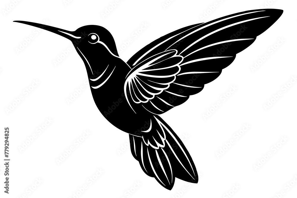 Obraz premium Hummingbirds silhouette Silhouette Vector logo Art design, Icons, and Graphics vector illustration 