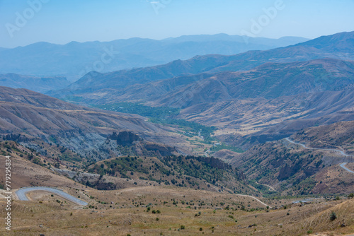 Panorama view of Selim pass in Armenia photo