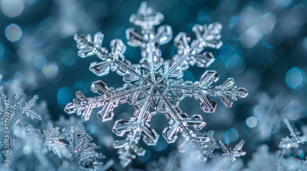 The intricate design of a snowflake AI generated illustration The intricate design of a snowflake AI generated illustration