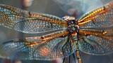 The intricate patterns of a dragonflys wings AI generated illustration