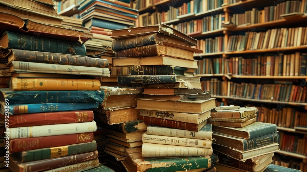 The retro style of the books harkens back to a simpl AI generated illustration The retro style of the books harkens back to a simpl AI generated illustration