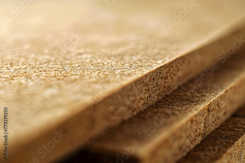 Macro View of Medium Density Fiberboard (MDF) - Uniform Structure and Smooth Texture photo