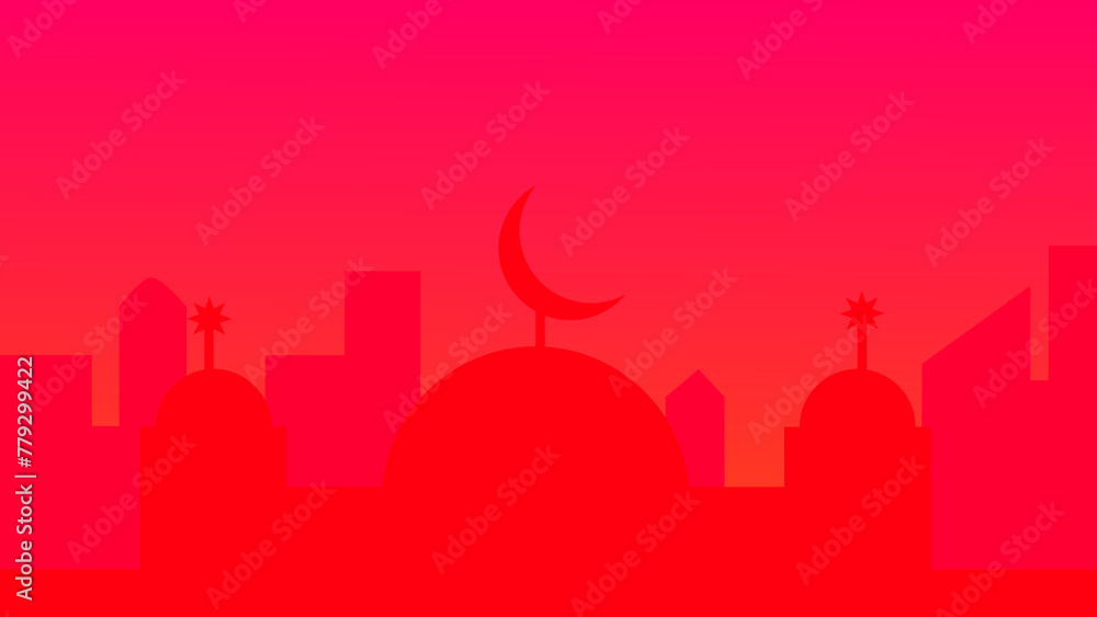 mosque silhouette background for desktop wallpaper and banner