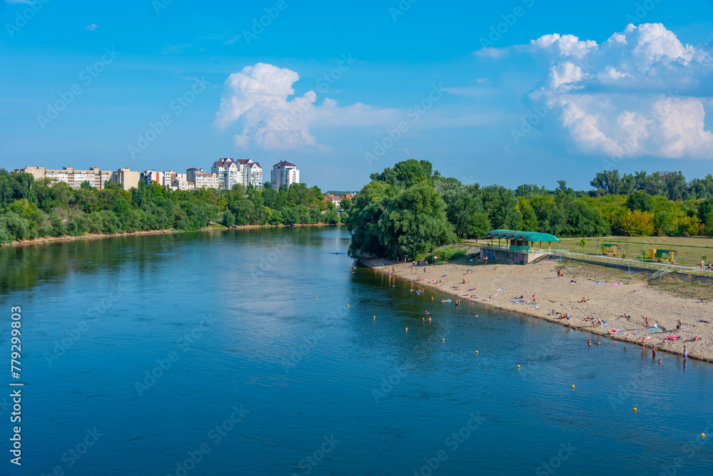 Obraz premium Beach at Dniester river in Tiraspol, Moldova