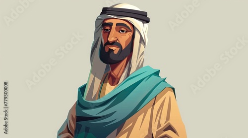Stylized portrait of a man in Arab attire © Yusif