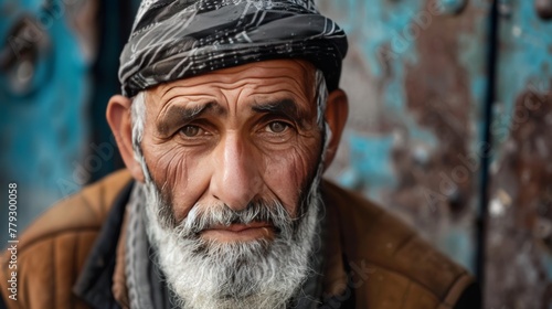 Middle Eastern man in traditional keffiyeh