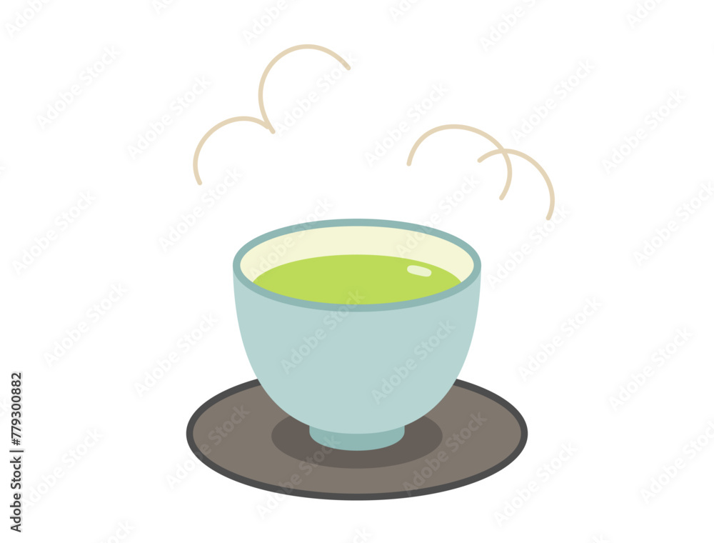 茶托とお茶の注がれた湯呑のイラスト 茶托とお茶の注がれた湯呑のイラスト