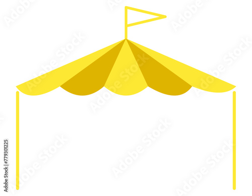 キャンプ　マルシェ　旗　テントのフレーム　　黄　