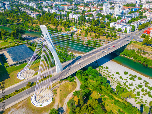 Millenium bridge in capital of Montenegro, Podgorica photo