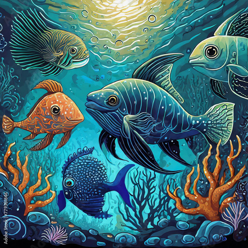 Various fishes under the sea