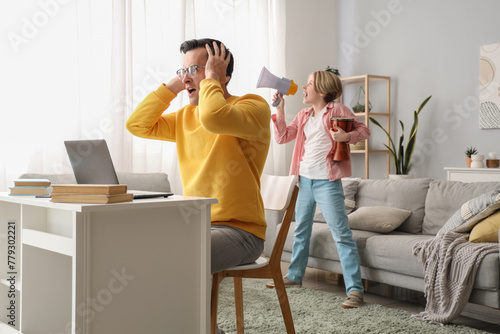 Working young man stressed ...