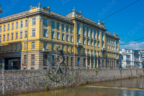 Beautiful mansion at the Mlijacka river in the center of Sarajevo, Bosnia and Herzegovina photo