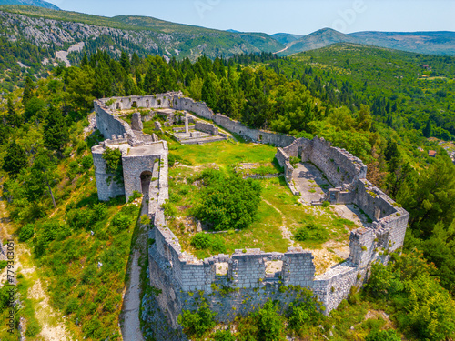 Panorama view of the old town of Stolac in Bosnia and Herzegovina photo