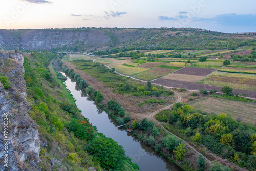 Sunset view of Orheiul Vechi National park in Moldova