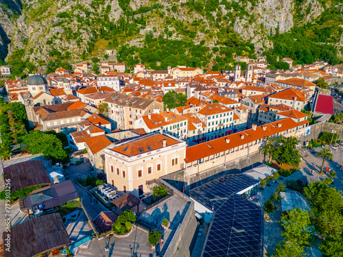 Aerial view of town Kotor in Montenegro