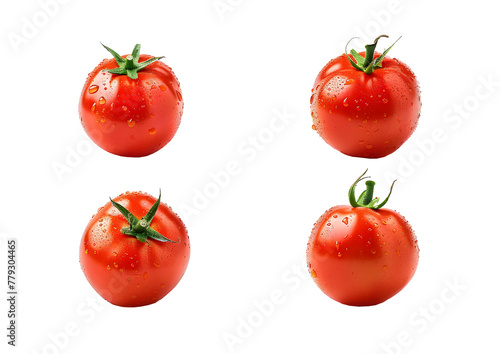 Set of Fresh Tomato's isolated PNG, Different Angles