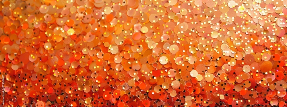 A panel with beautiful little orange sequins A panel with beautiful little orange sequins