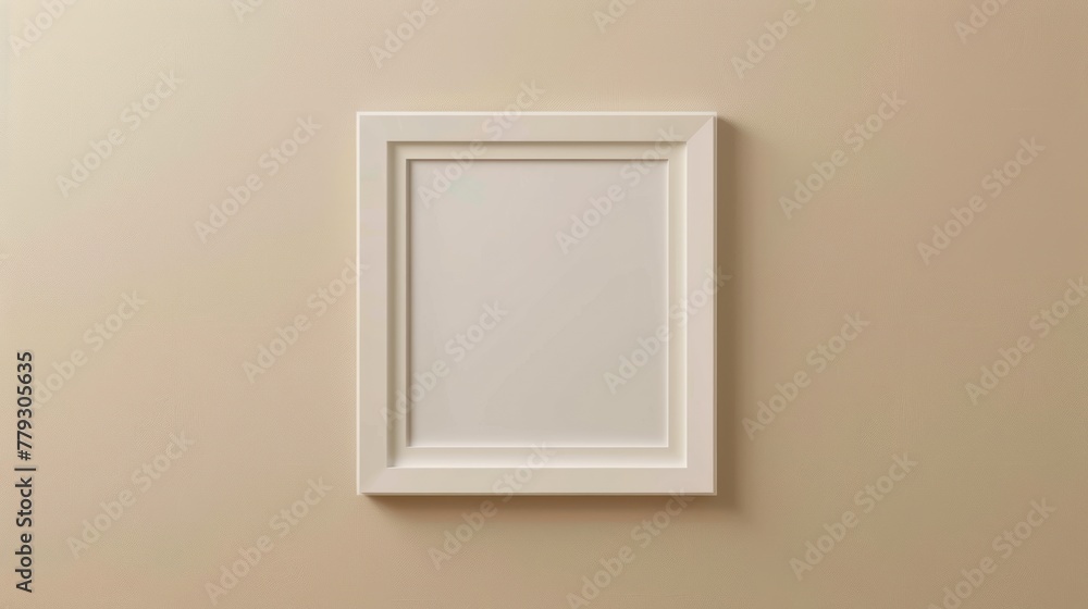AI generates a white square frame that is mounted on the wall AI generates a white square frame that is mounted on the wall