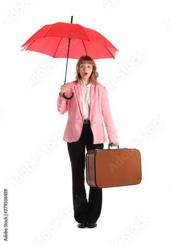 Funny shocked businesswoman...