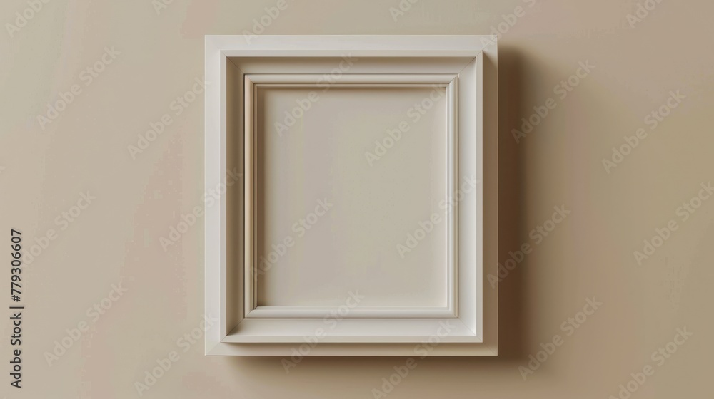 AI generates a white square frame that is mounted on the wall AI generates a white square frame that is mounted on the wall