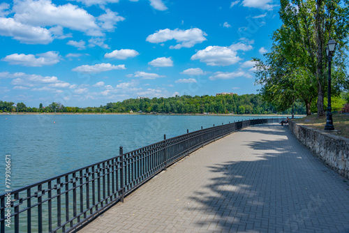 Lakeside promenade at Valea Morilor park in Chisinau, Moldova photo