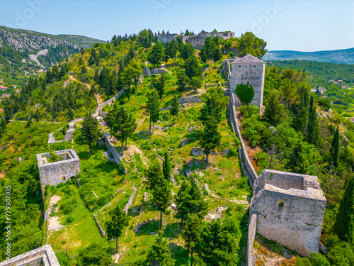 Panorama view of the old town of Stolac in Bosnia and Herzegovina photo