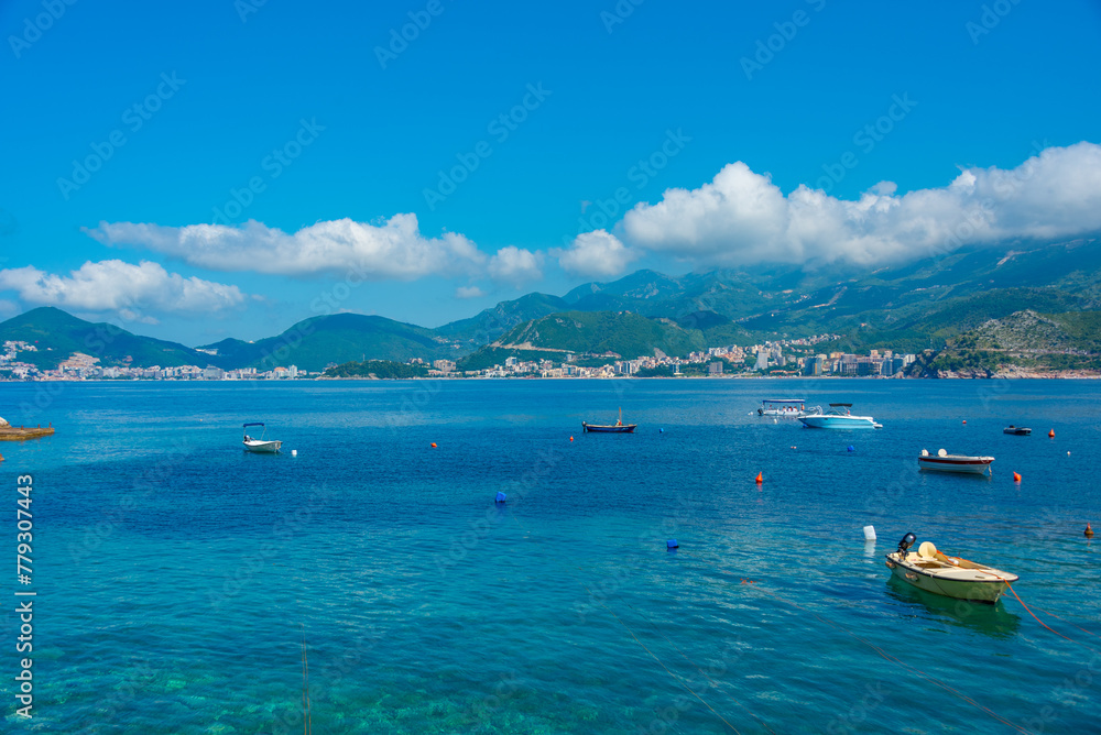 Panorama view of Budva and Adriatic coast in montenegro Panorama view of Budva and Adriatic coast in montenegro