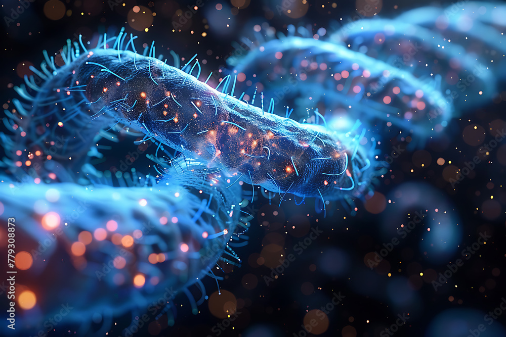 Explore the microscopic world with a vibrant image showcasing diverse bacteria, highlighting the intricate patterns and colors of microbial life Explore the microscopic world with a vibrant image showcasing diverse bacteria, highlighting the intricate patterns and colors of microbial life