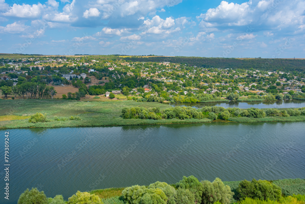 Naklejka premium Panorama view of Popencu village in Moldova