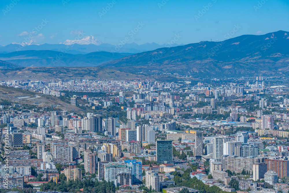 Panorama view of commercial center of Tbilisi, Georgia Panorama view of commercial center of Tbilisi, Georgia