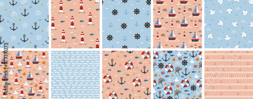 Nautical Life Collection – Seamless Pattern