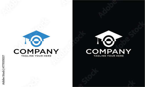 Graduation hat vector icon isolated on a black and white background.
