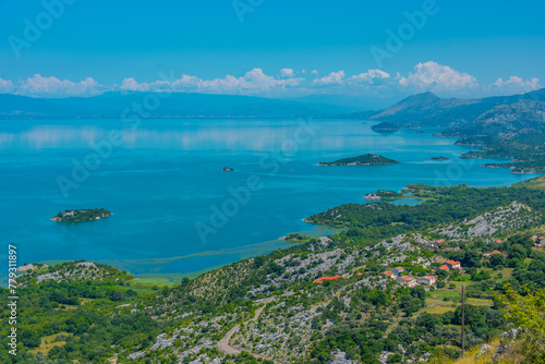 Panorama view of Skadar lake in Montenegro photo