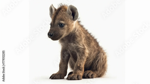 Hyena  Hyenas  Hyena Cub on White Background
