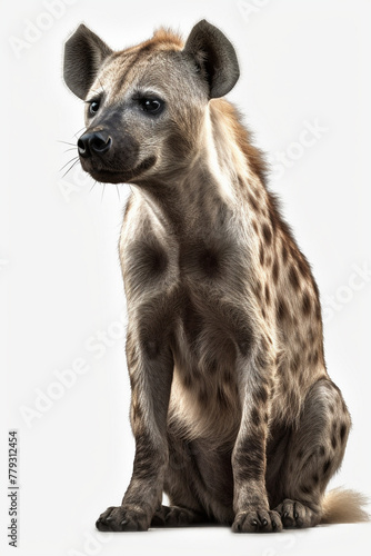 Hyena, Hyenas, Hyena Cub on White Background