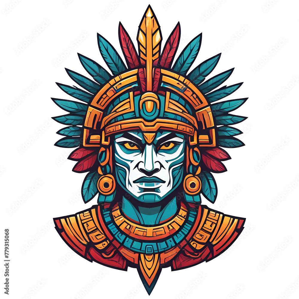 Aztec face vector illustrated for t-shirt