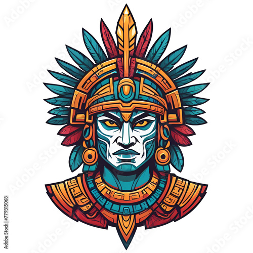 Aztec face vector illustrated for t-shirt