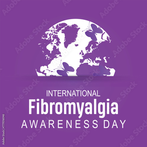 Fibromyalgia International Awareness Day observed every year in May. Template for background, banner, card, poster with text inscription.