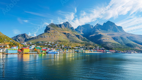Hout Bay, Western Cape, South Africa - Coastal Town with Mountain Backdrop photo