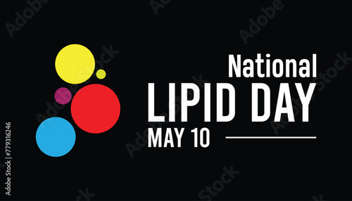 National Lipid Day observed every year in May. Template for background, banner, card, poster with text inscription.