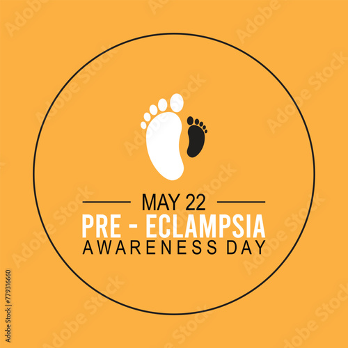 Preeclampsia Awareness Day observed every year in May. Template for background, banner, card, poster with text inscription.