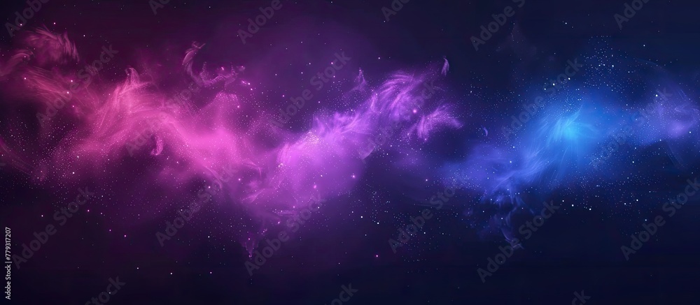 The sky resembled a galaxy with swirling clouds of purple and electric blue, giving the atmosphere a mystical touch. Shades of magenta and midnight added to the cosmic spectacle