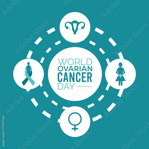 world ovarian cancer day observed every year in May. Template for background, banner, card, poster with text inscription.