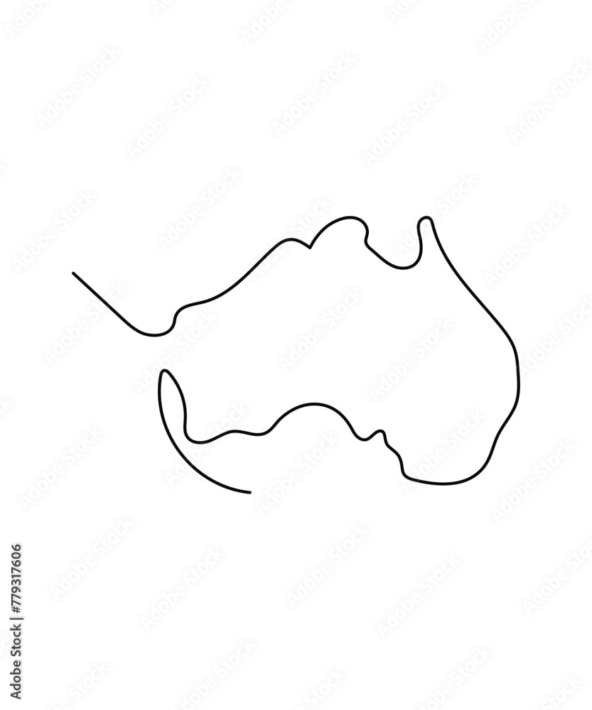 Fototapeta premium australia map line art, vector best line icon.